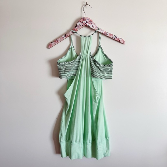 LULULEMON No Limits Tank Top In Fresh Teal / Mini Hyper Stripe Fresh Teal Size 8 - Picture 7 of 10